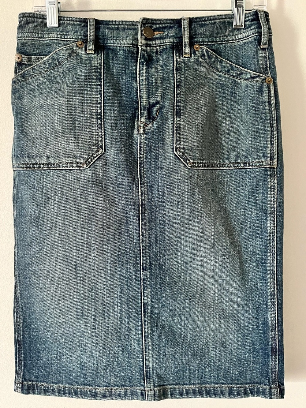 Lauren Ralph Lauren Denim Knee Length Skirt Classic Preppy Sz 2